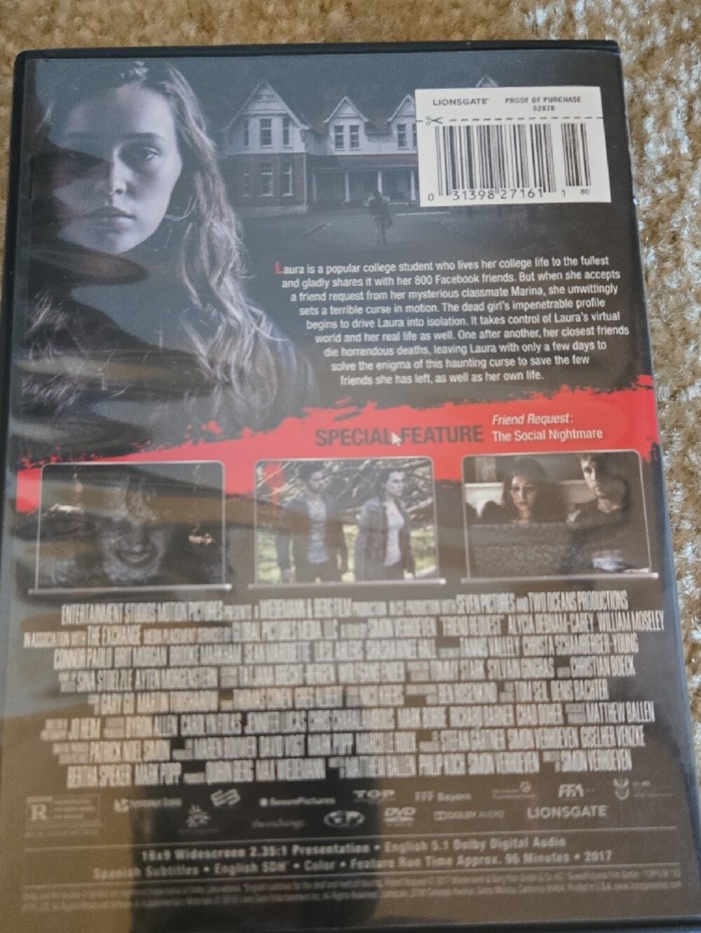 ALL DVDS $3 WITH BUNDLE🤑Friend Request DVD — Horror Thriller - Picture 4 of 4